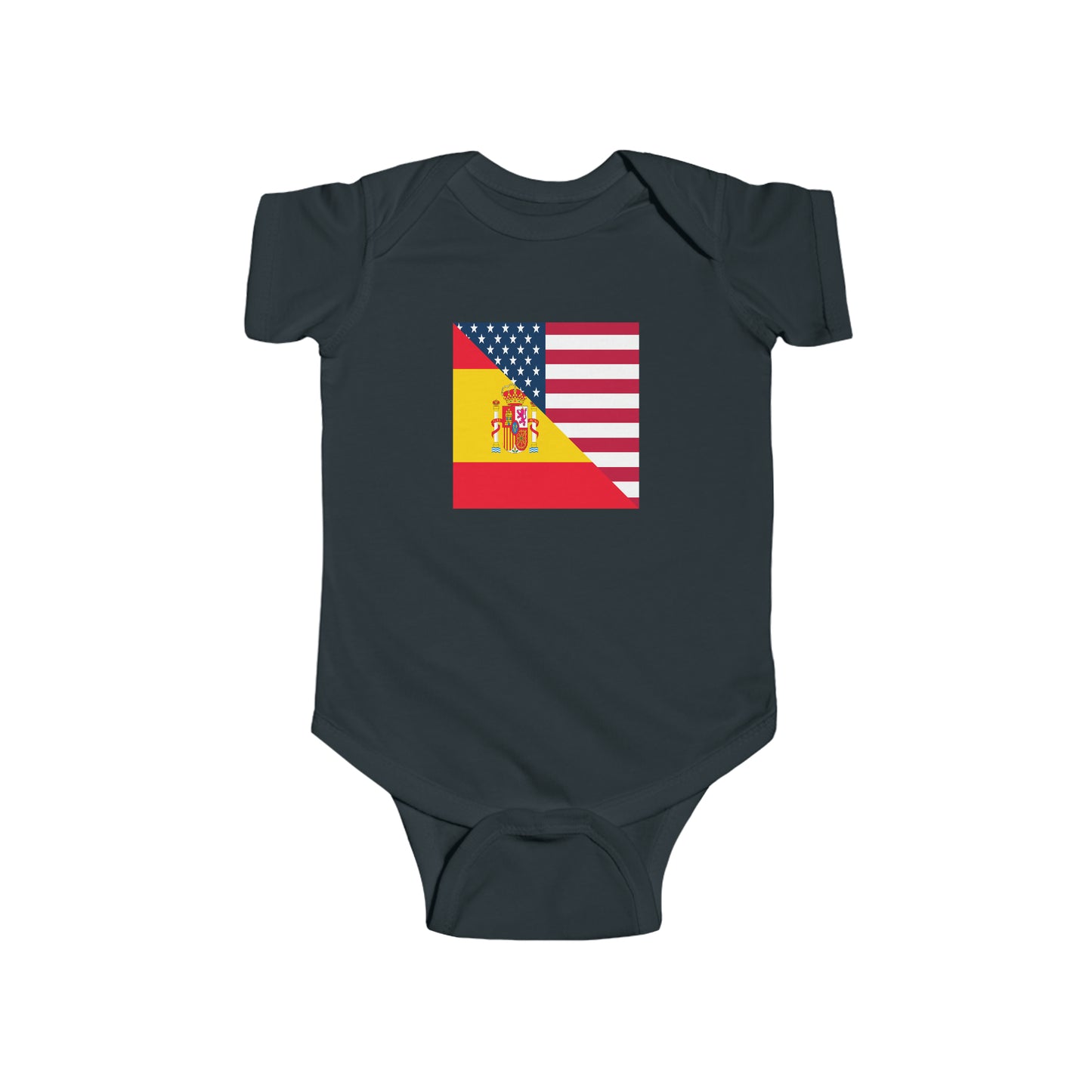 Spanish American Flag Baby Bodysuit | Unisex Spain USA Newborn Boy Girl