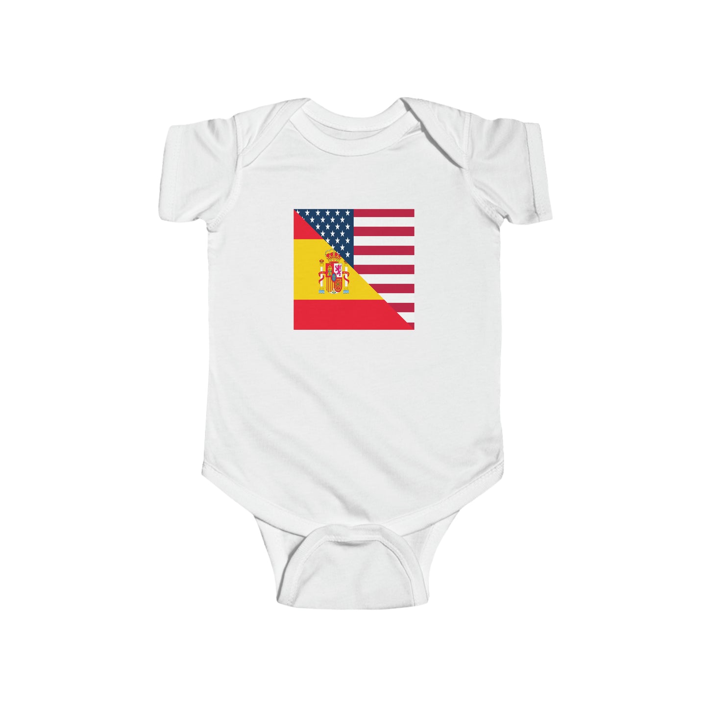 Spanish American Flag Baby Bodysuit | Unisex Spain USA Newborn Boy Girl