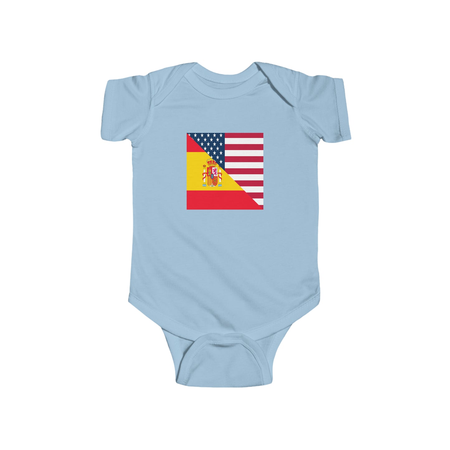 Spanish American Flag Baby Bodysuit | Unisex Spain USA Newborn Boy Girl