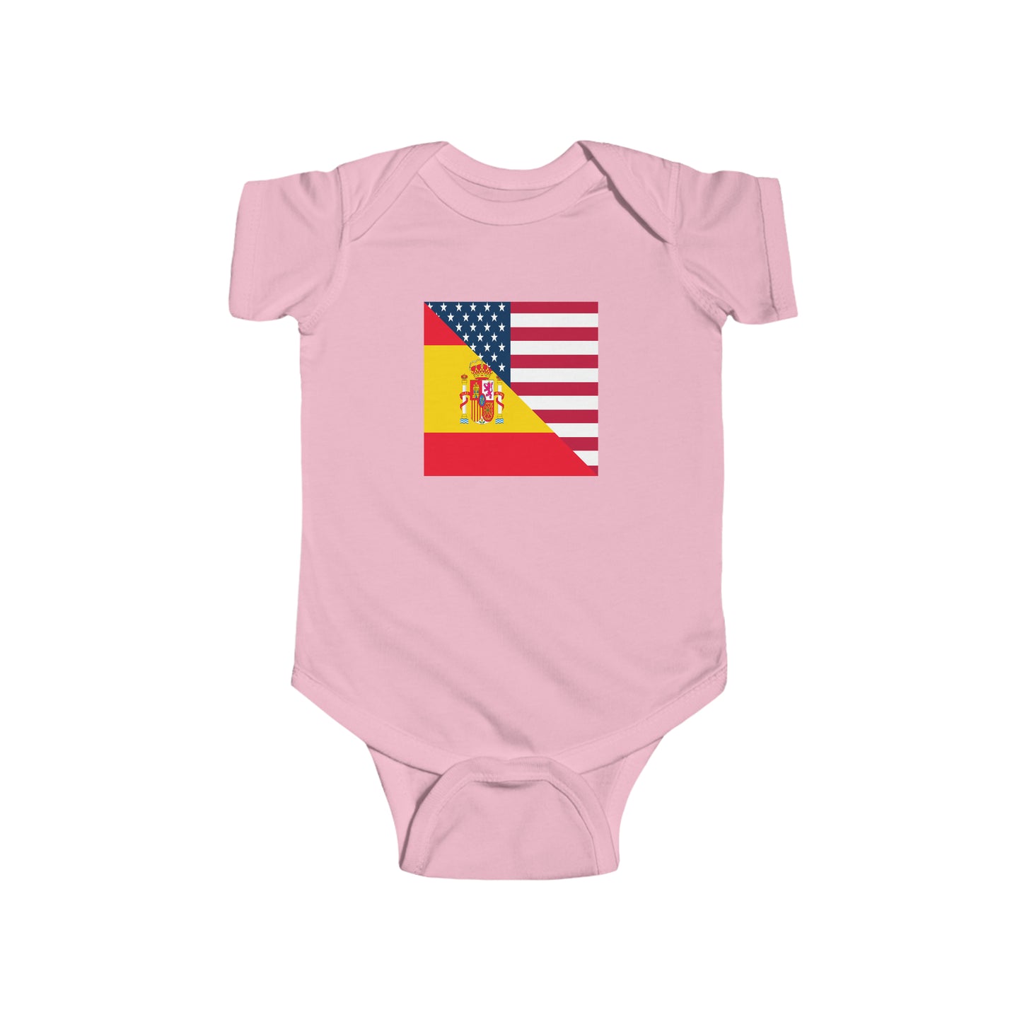 Spanish American Flag Baby Bodysuit | Unisex Spain USA Newborn Boy Girl