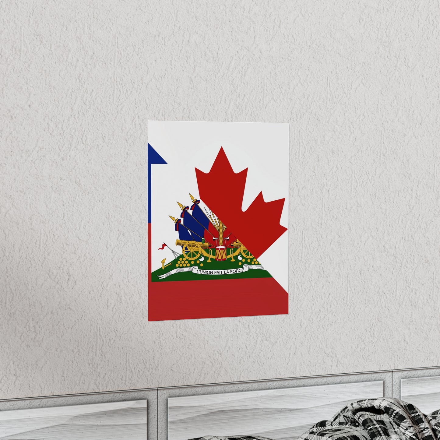 Haitian Canadian Flag | Half Haiti Canada Canadien Premium Matte Poster