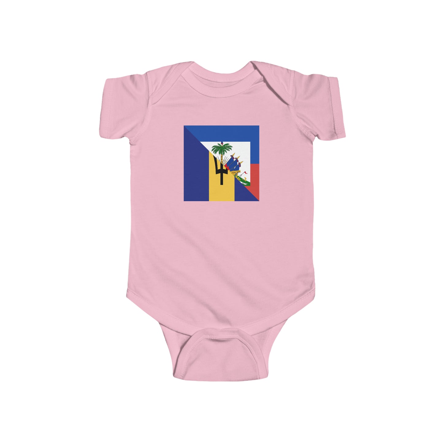 Barbados Haiti Flag Baby Bodysuit | Unisex Bajan Haitian Newborn Boy Girl