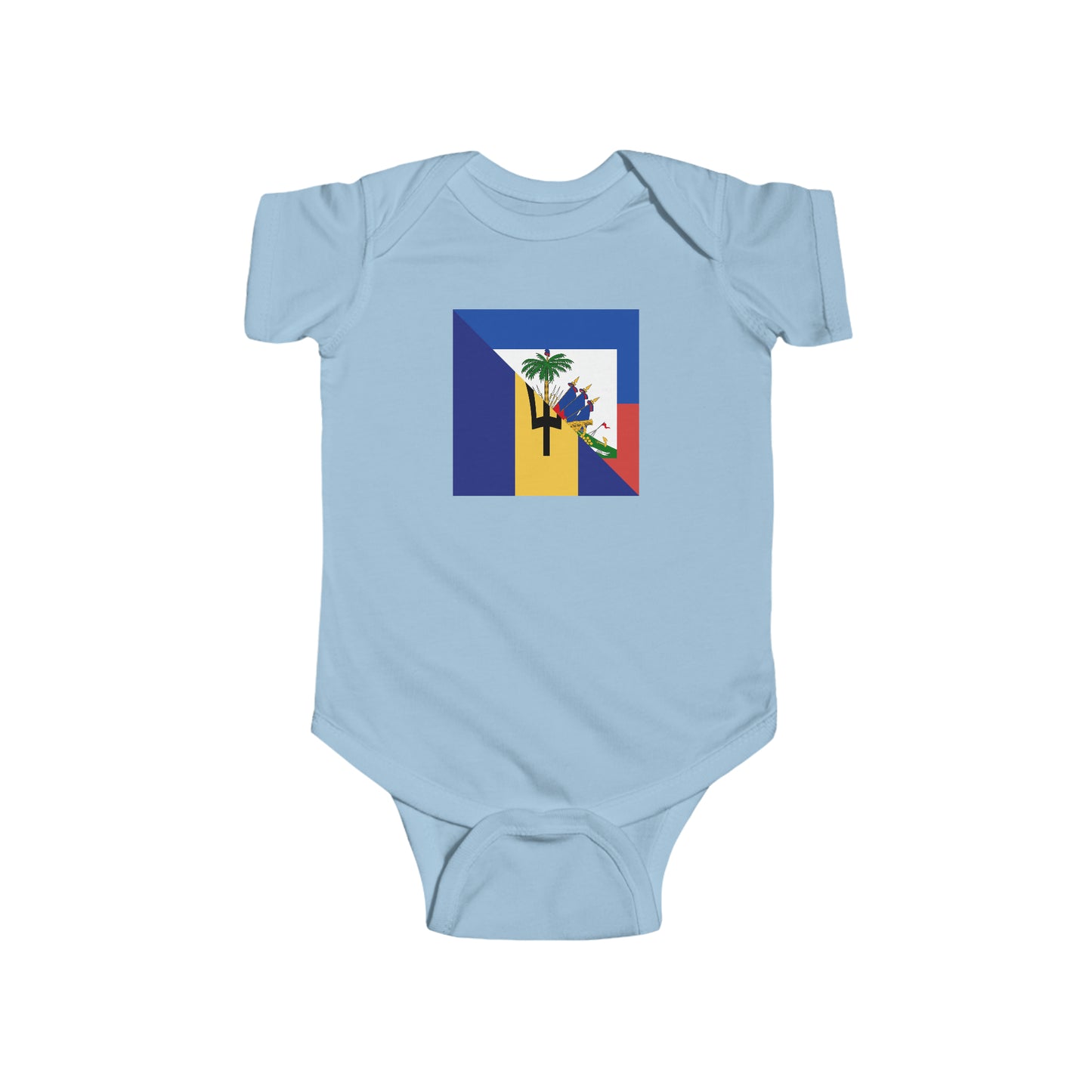 Barbados Haiti Flag Baby Bodysuit | Unisex Bajan Haitian Newborn Boy Girl