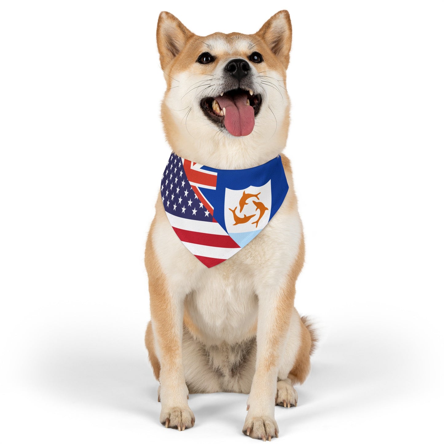 Anguilla American Flag Pet Bandana Collar | Anguillan Dog Cat Animal