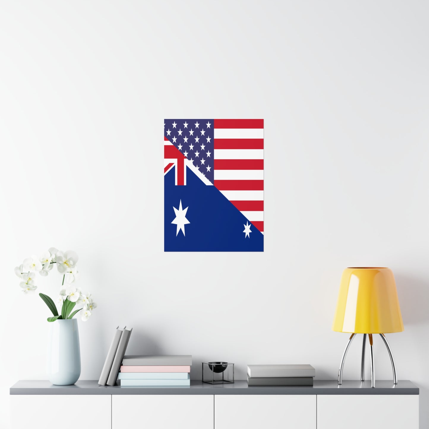 Australian American Flag Australia USA Premium Matte Poster