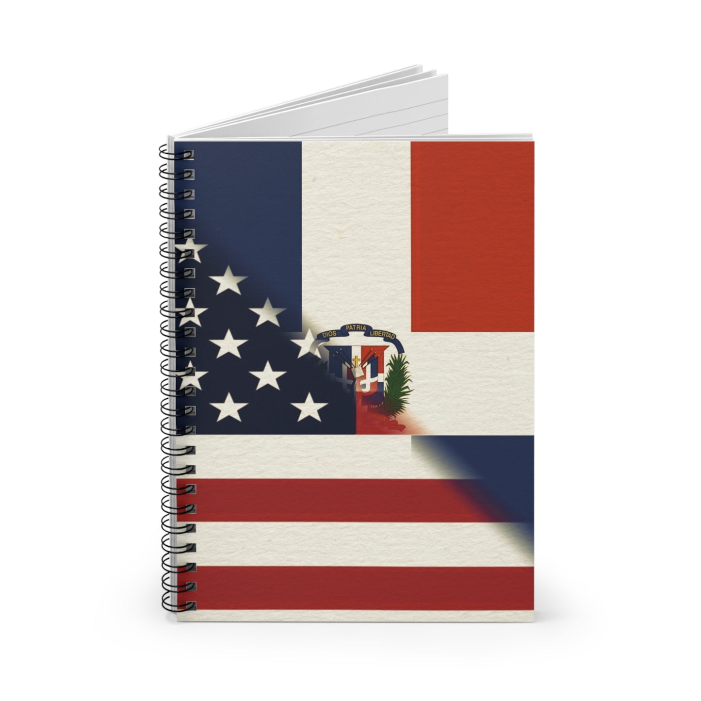 DR USA Flag Half Dominican Republic American Spiral Notebook - Ruled Line