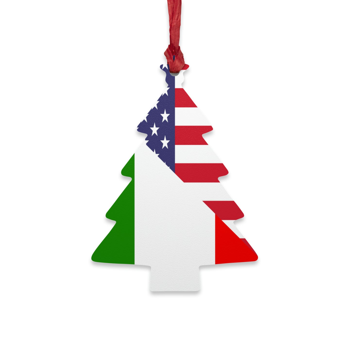 Italian American Flag Italy Italiano USA Wooden Ornament