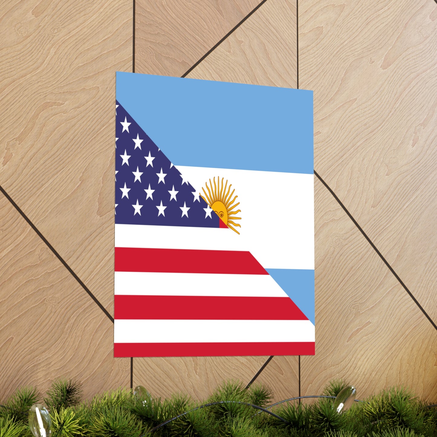 Argentina American Flag Argentinian USA Half Premium Matte Poster