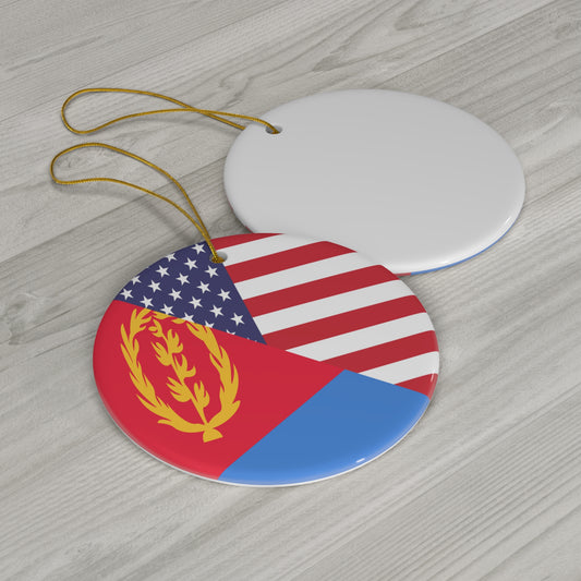 Eritrean American Flag Eritrea USA Ceramic Ornament | Christmas Tree Ornaments