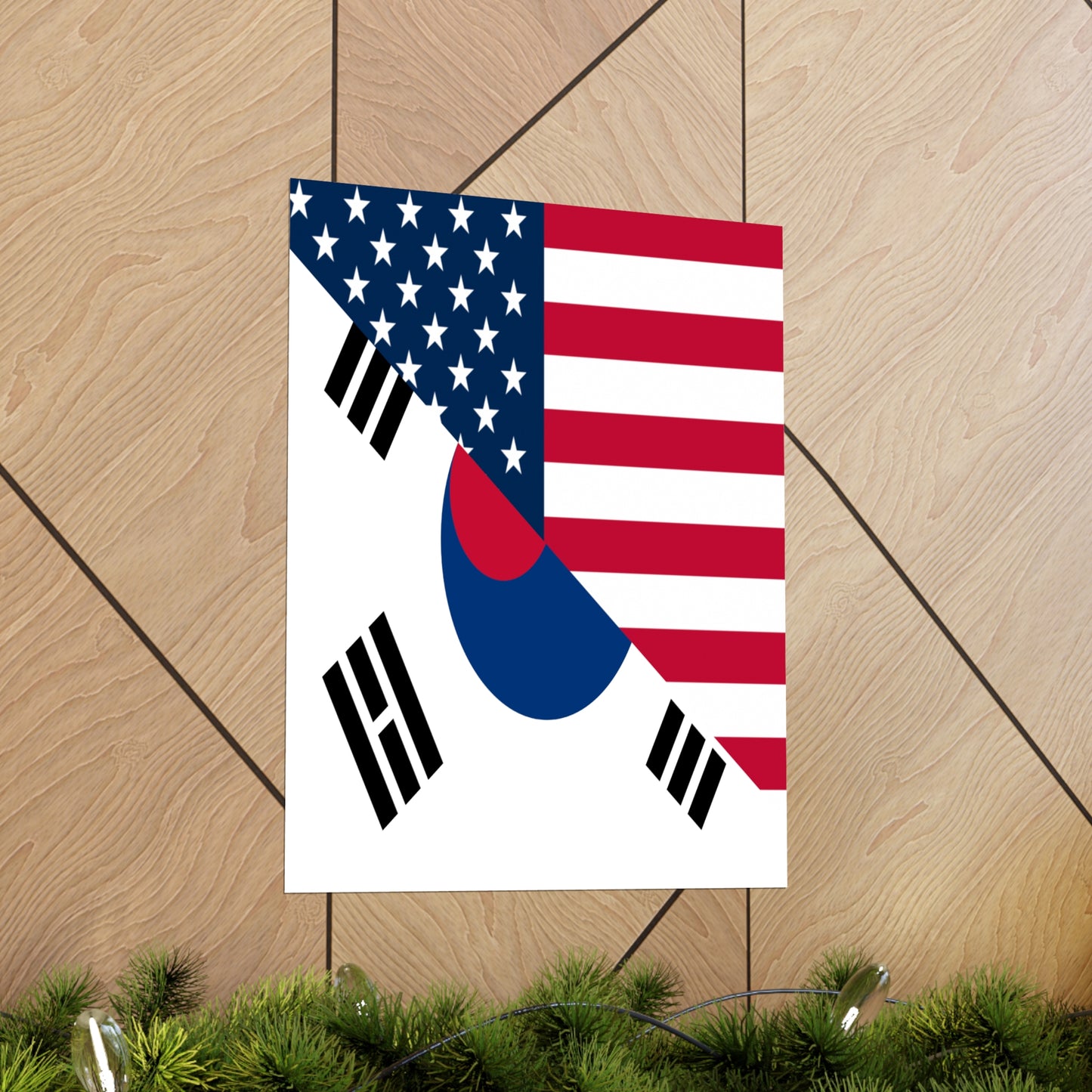 South Korean American Flag Half South Korea USA Premium Matte Poster