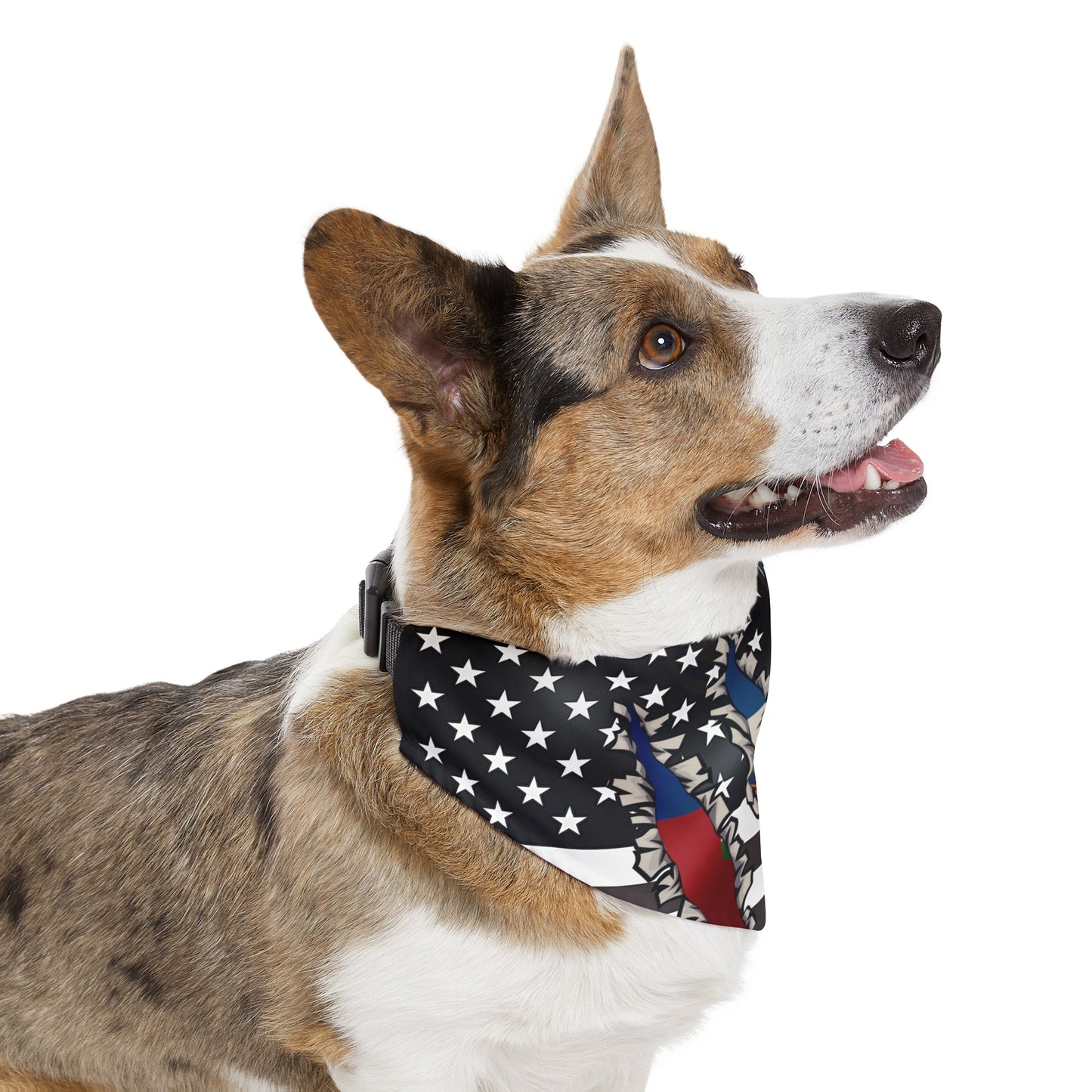 Haitian - American Flag Pet Bandana Collar | USA US Haiti Caribbean Dog Cat