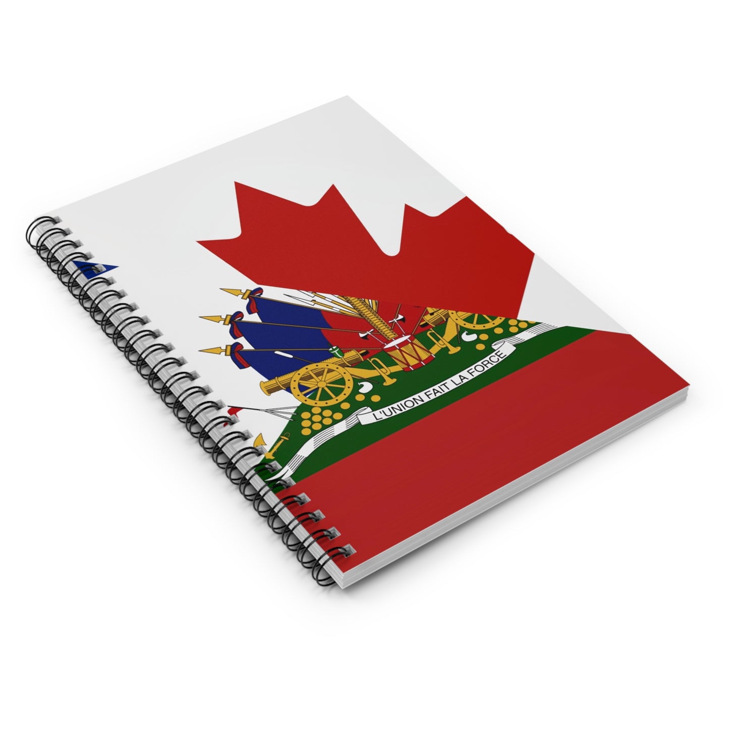 Haiti Canada Flag Half Haitian Canadian Spiral Notebook - Ruled Line