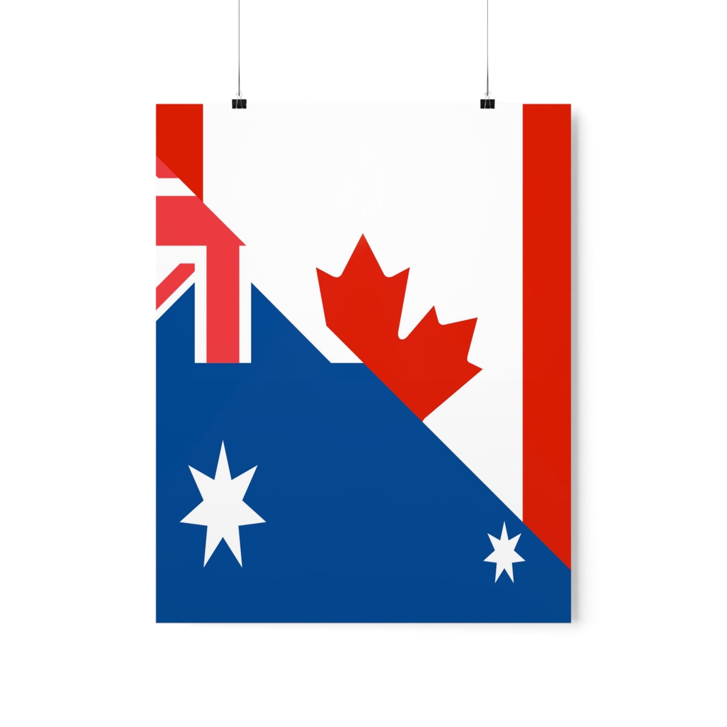 Australian Canadian Flag Half Australia Canada Premium Matte Poster