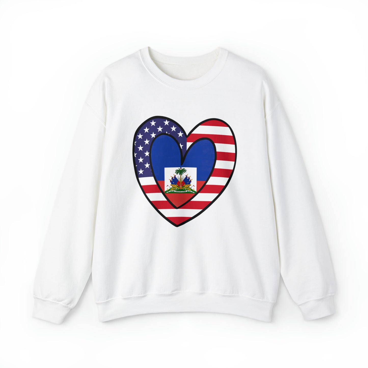 American Haitian Flag Inner Heart USA Haiti Unisex Sweatshirt