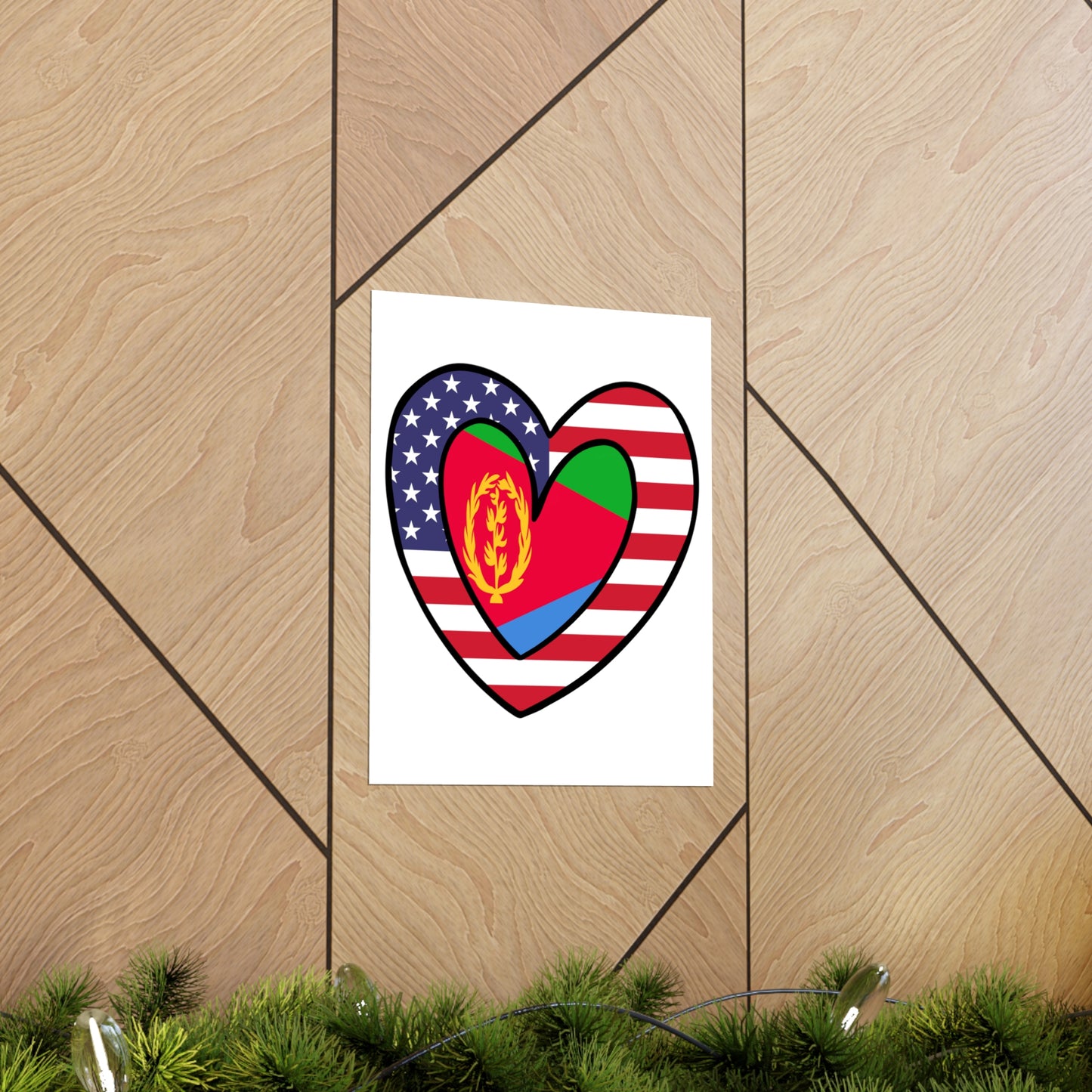 American Eritrean Flag Inner Heart USA Eritrea Premium Matte Poster