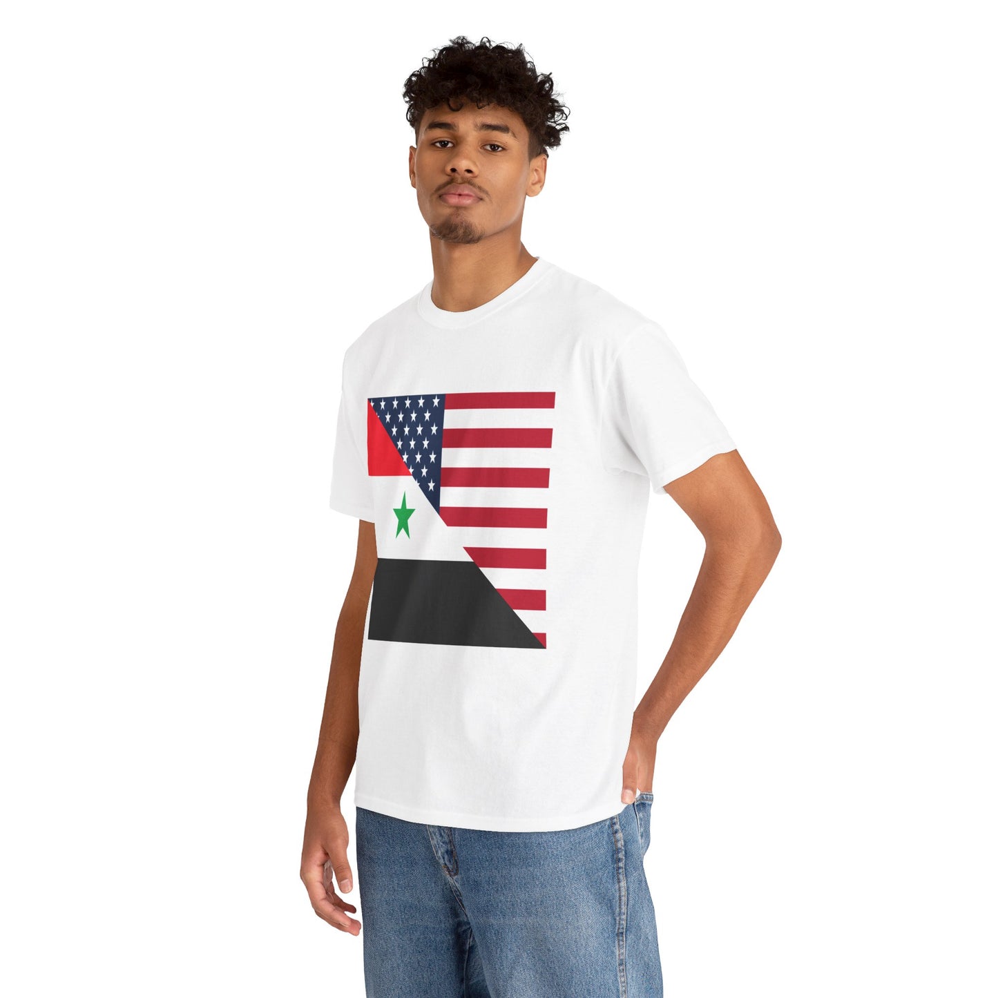 Syrian American Flag Half Syria USA T-Shirt | Unisex Tee Shirt