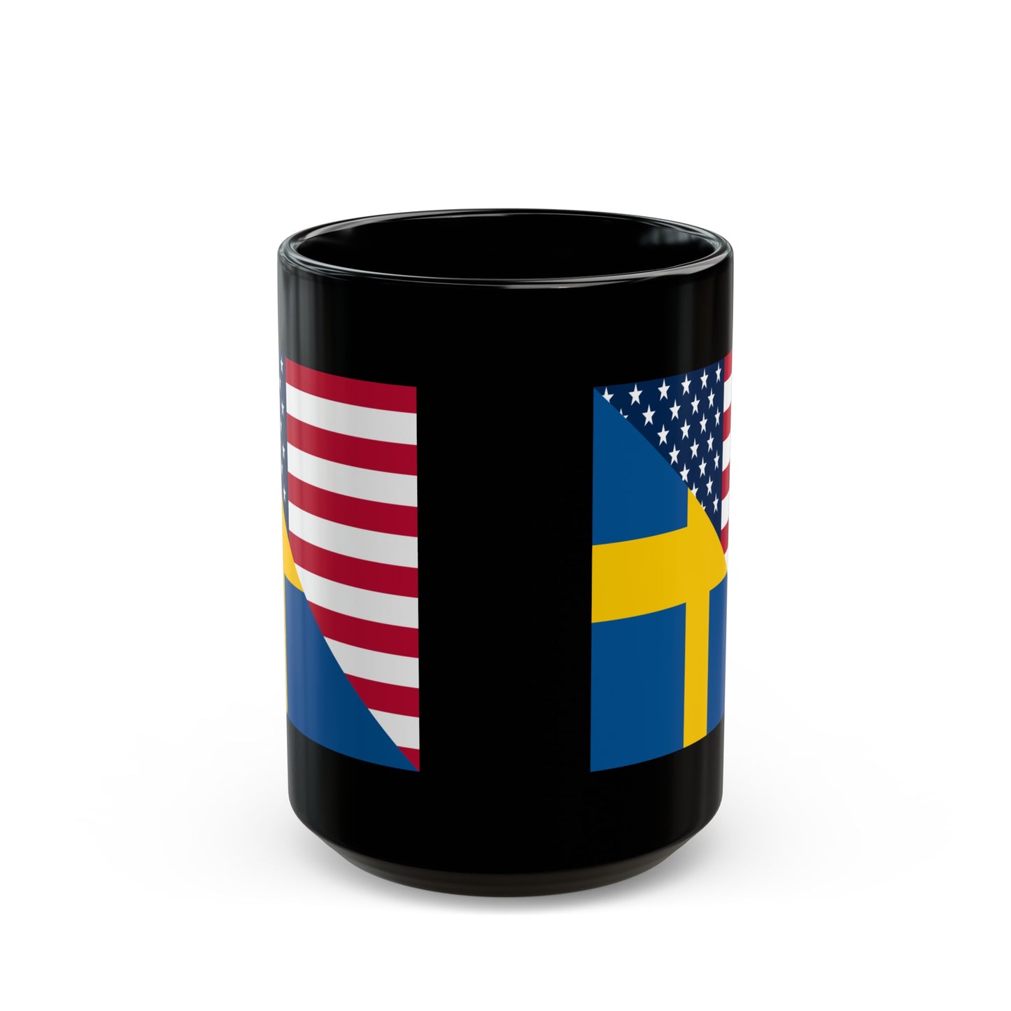 Swedish American Flag Sweden USA Black Mug (11oz, 15oz)