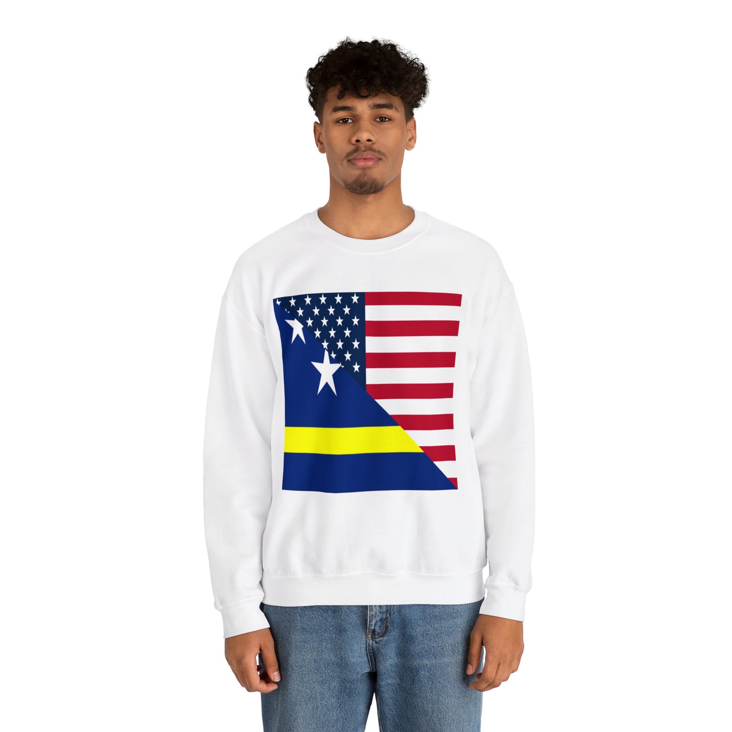 Curacao American Flag Half Curacaoan USA Unisex Sweatshirt