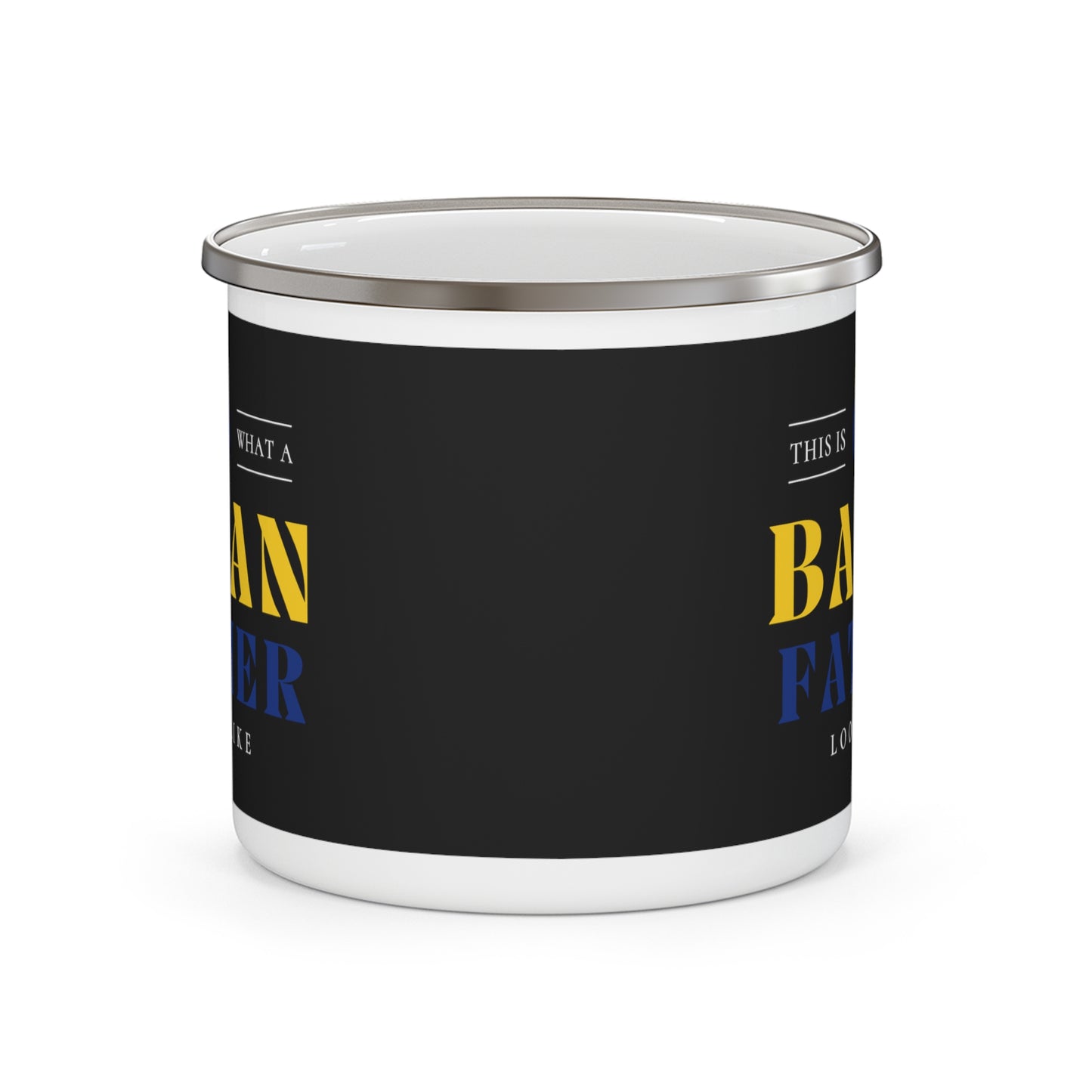 Bajan Father Looks Like Barbados Dad 12oz Enamel Mug