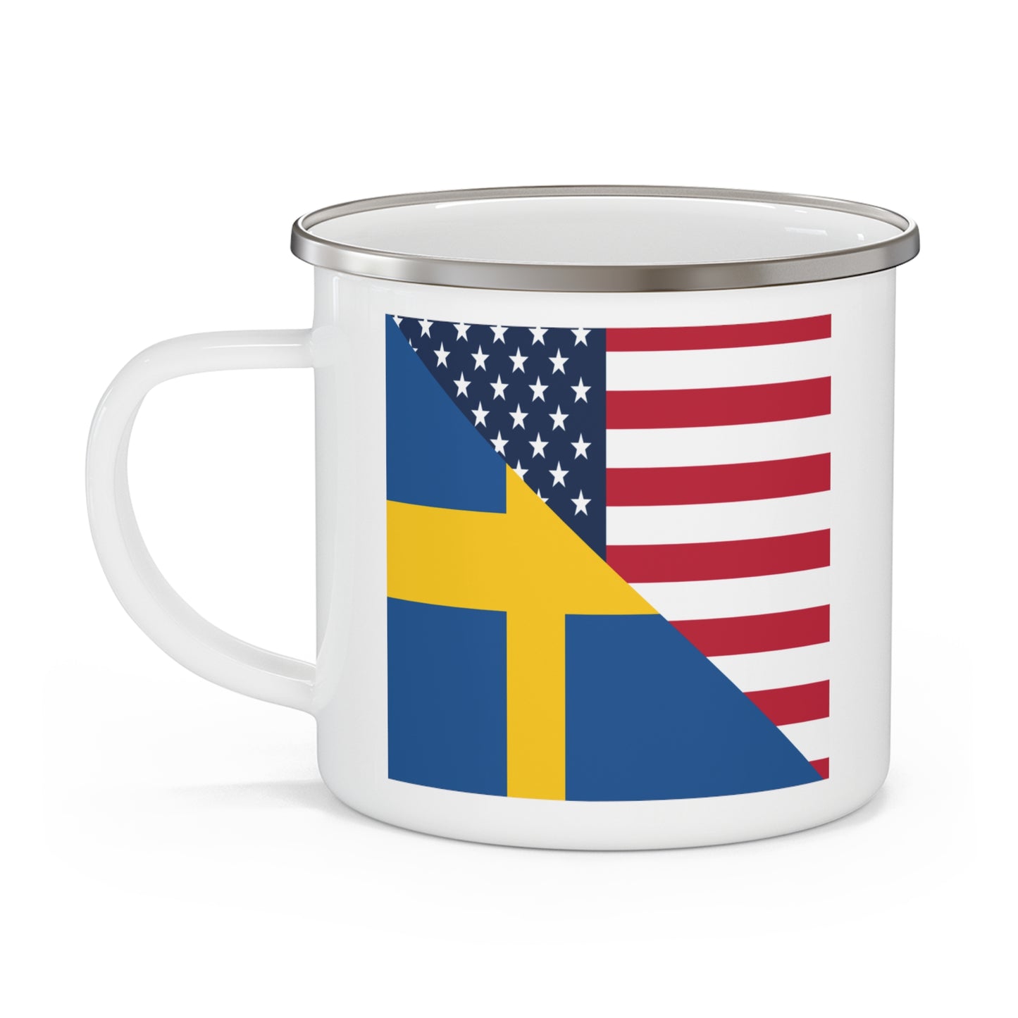 Swedish American Flag Sweden USA 12oz Enamel Mug