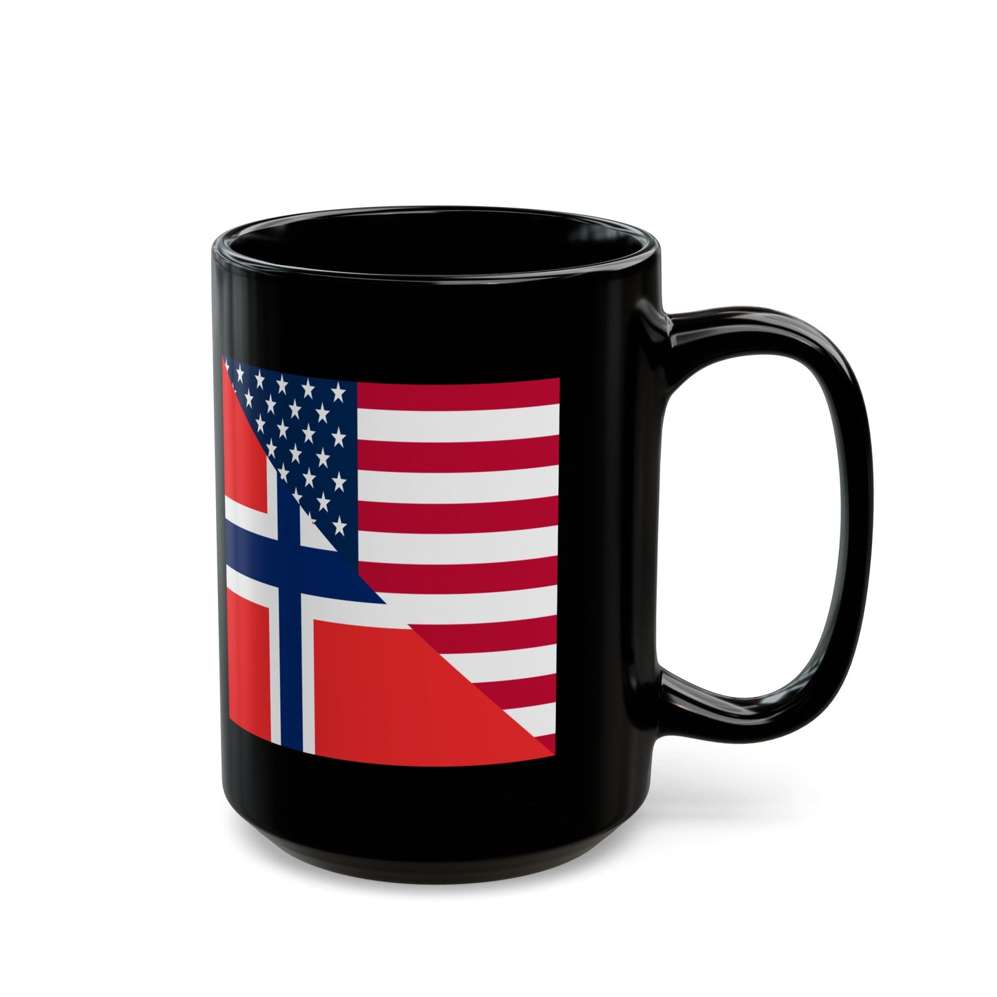 Norwegian American Flag Norway USA Black Mug (11oz, 15oz)