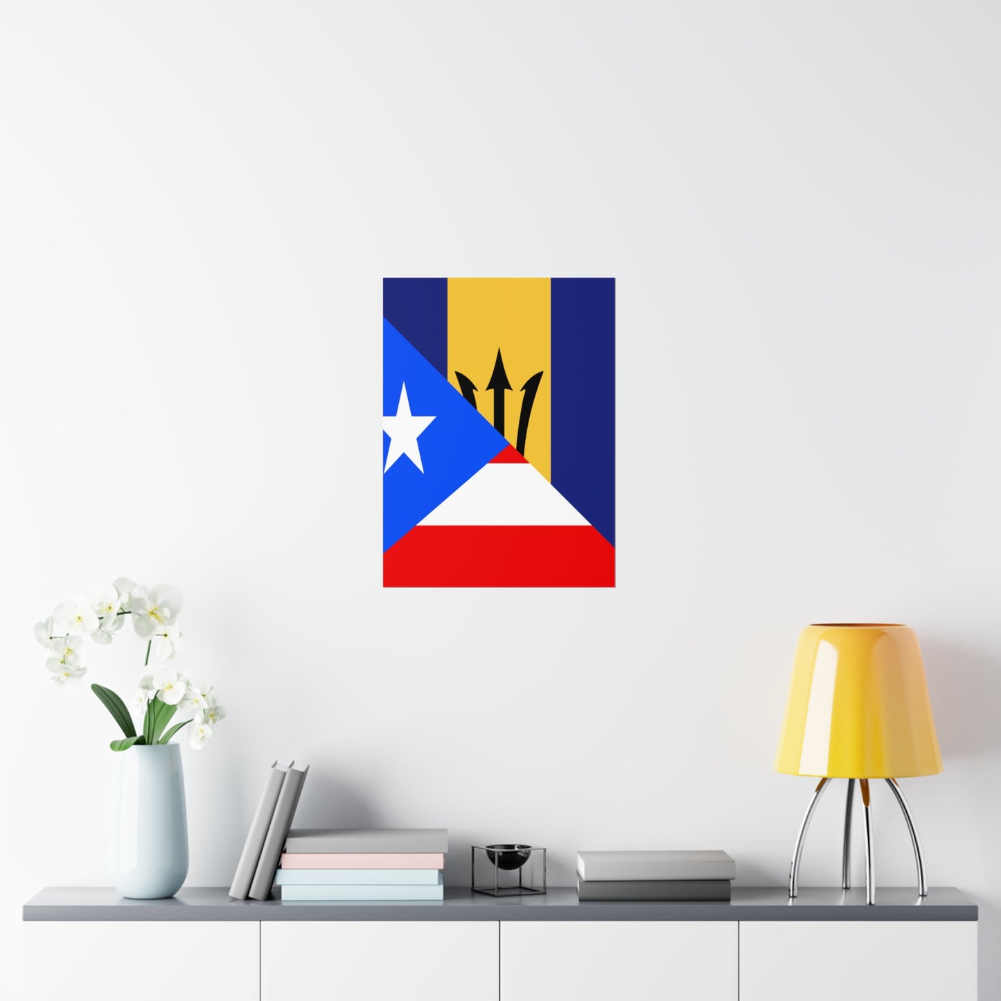 Bajan Puerto Rican Flag Puerto Rico Barbados Premium Matte Poster