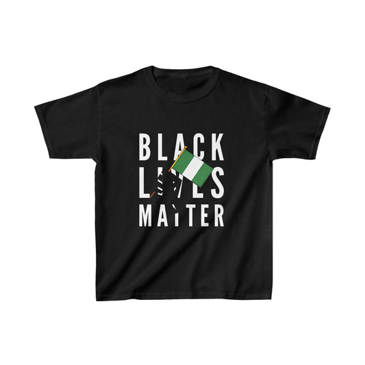 Kids Black Lives Matter Nigeria | BLM Nigerian Flag Naija T-Shirt | Unisex Tee Shirt