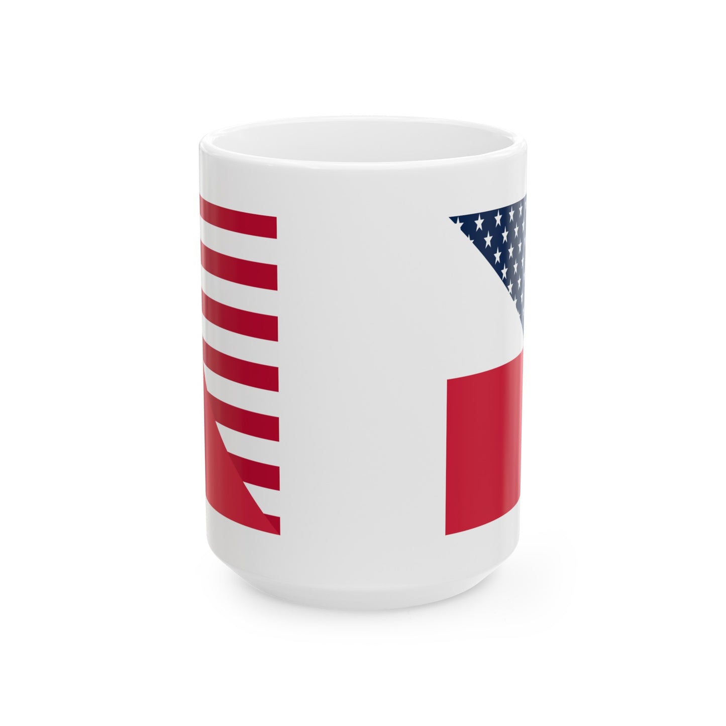 Polish American Flag Half Poland USA Ceramic Mug 11oz, 15oz Cup