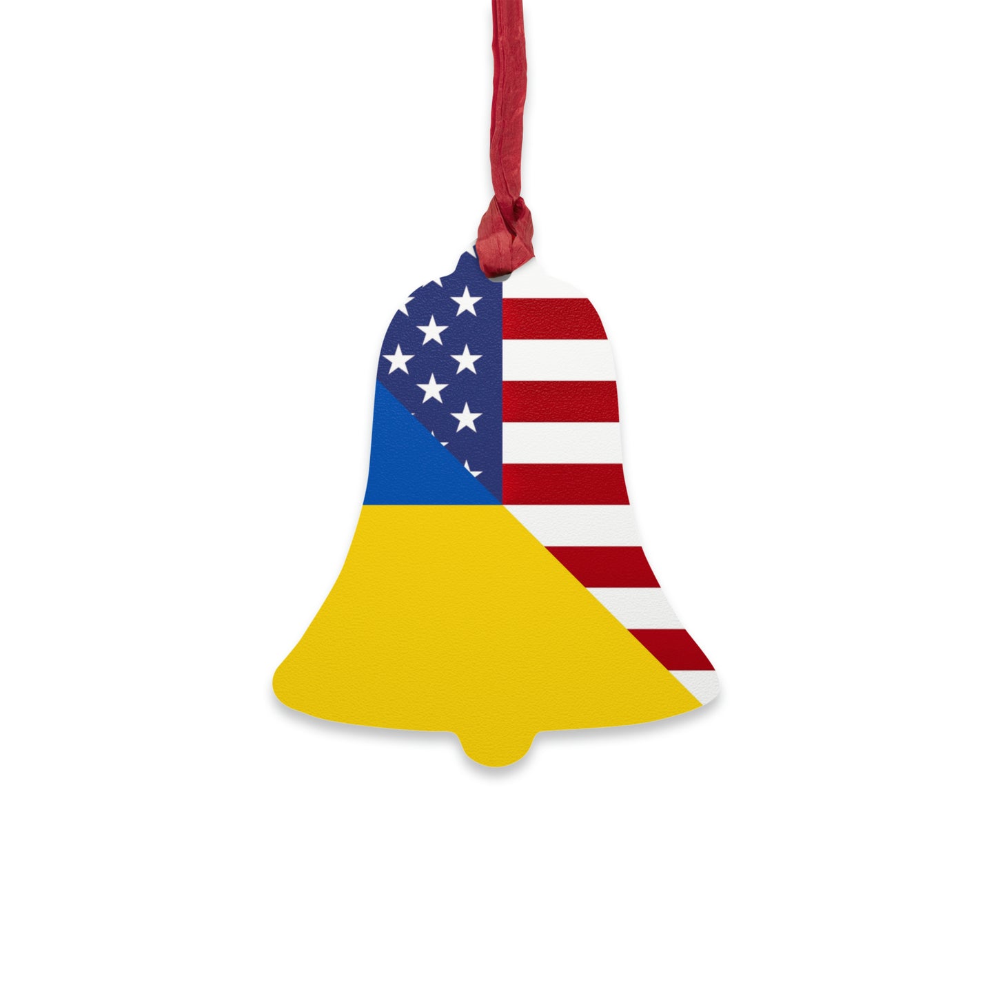 Ukrainian American Flag | Half Ukraine USA Wooden Ornament