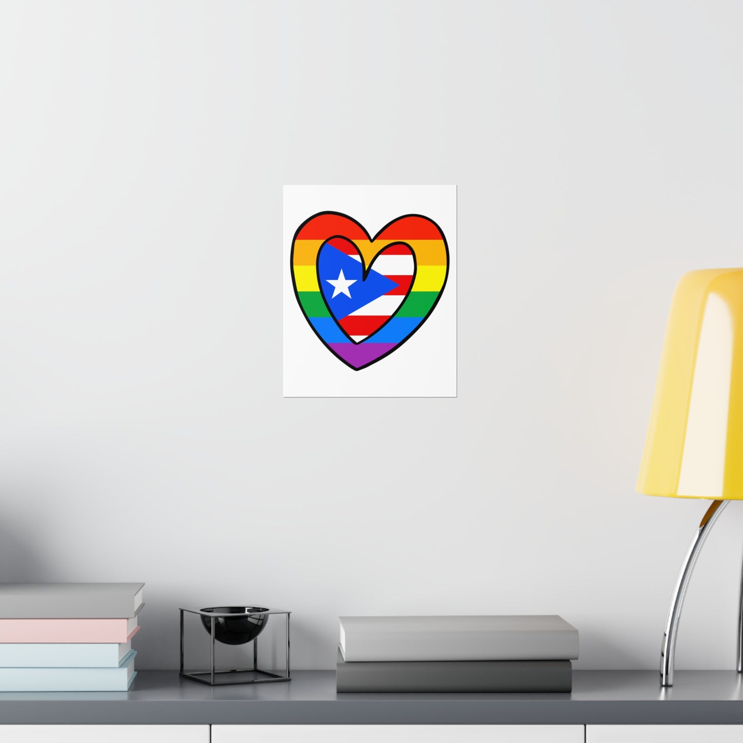 Puerto Rican Rainbow Flag Heart PR Pride Parade Premium Matte Poster