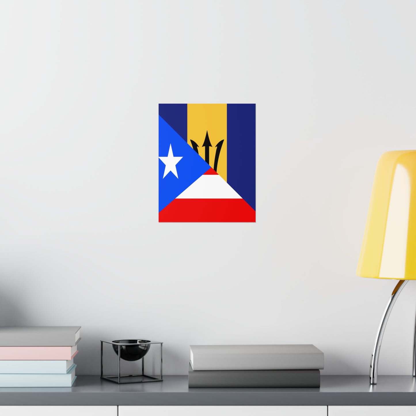 Bajan Puerto Rican Flag Puerto Rico Barbados Premium Matte Poster