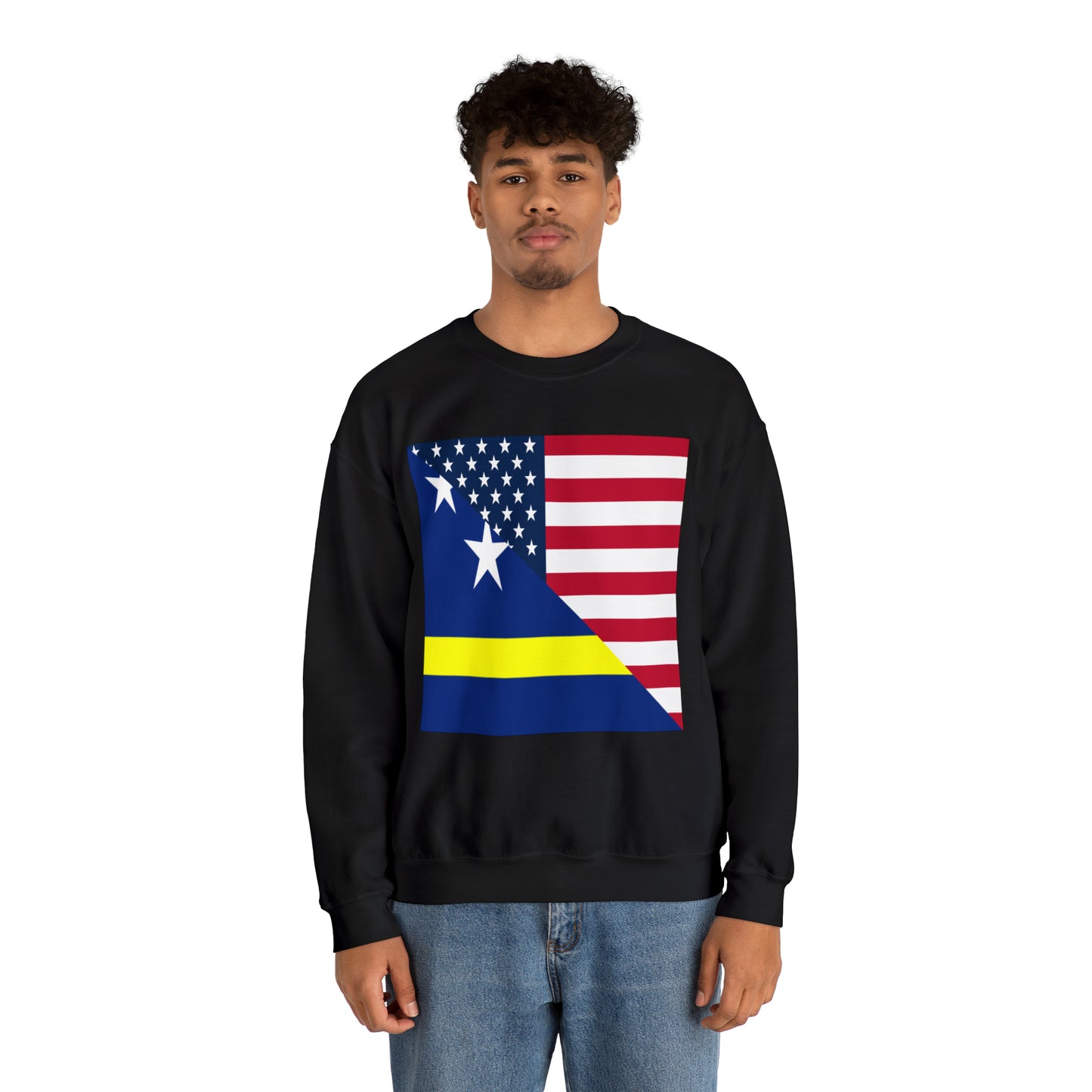 Curacao American Flag Half Curacaoan USA Unisex Sweatshirt