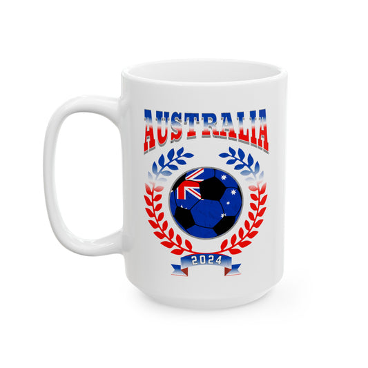 Australia 2024 Soccer Football Championship Games Australian Team Ceramic Mug 11oz, 15oz Cup