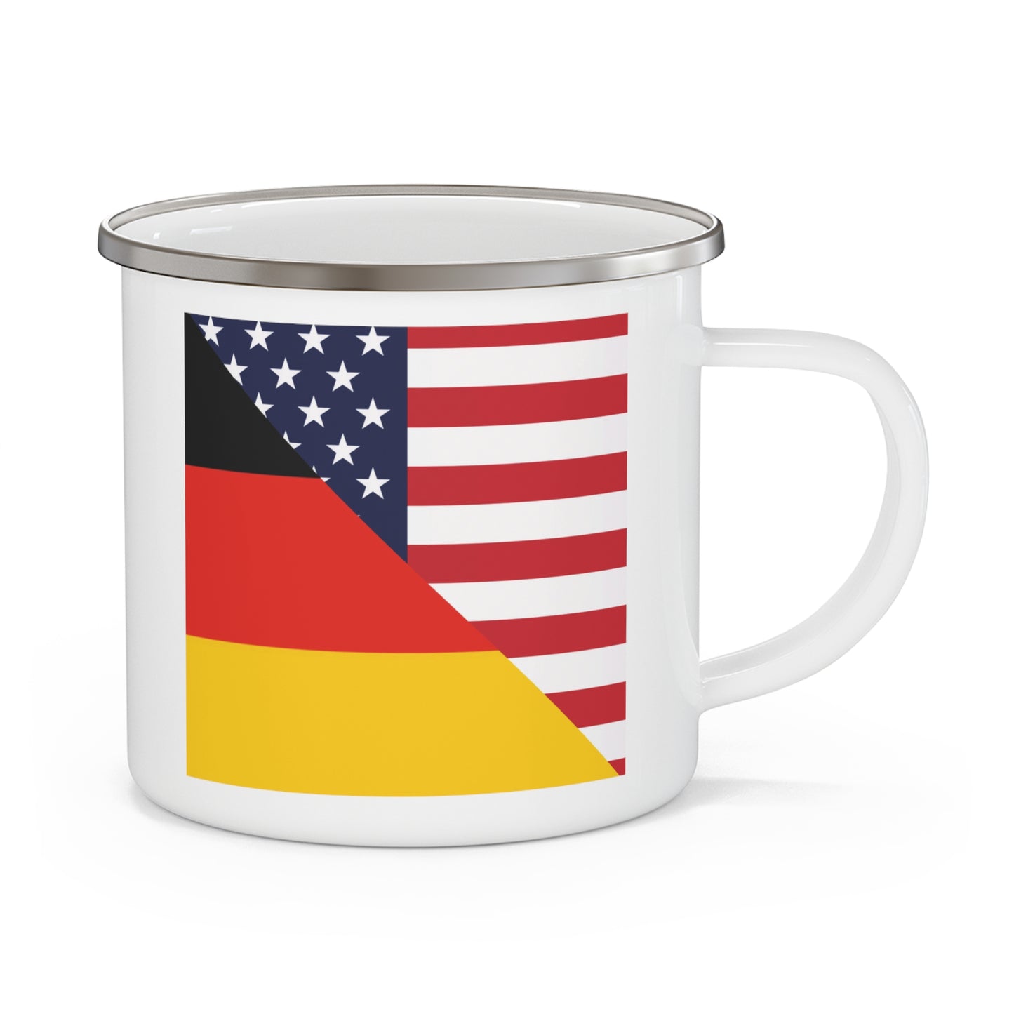 German American Flag Germany USA 12oz Enamel Mug