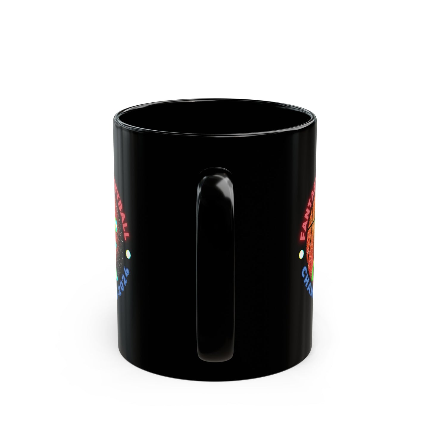 Fantasy Basketball Champ Retro 2023 2024 Champion Black Mug (11oz, 15oz)