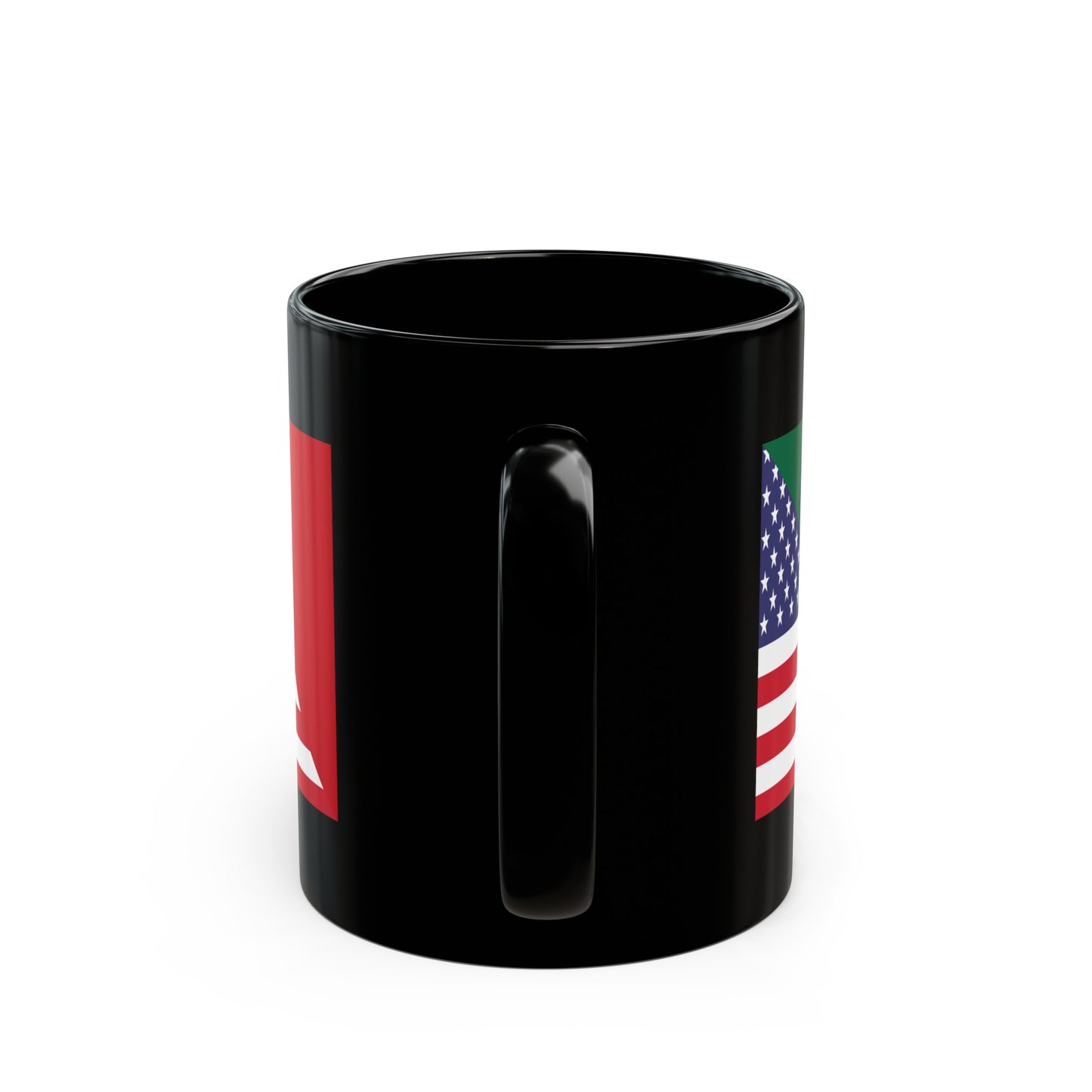 Mexican American Flag Mexico USA Black Mug (11oz, 15oz)