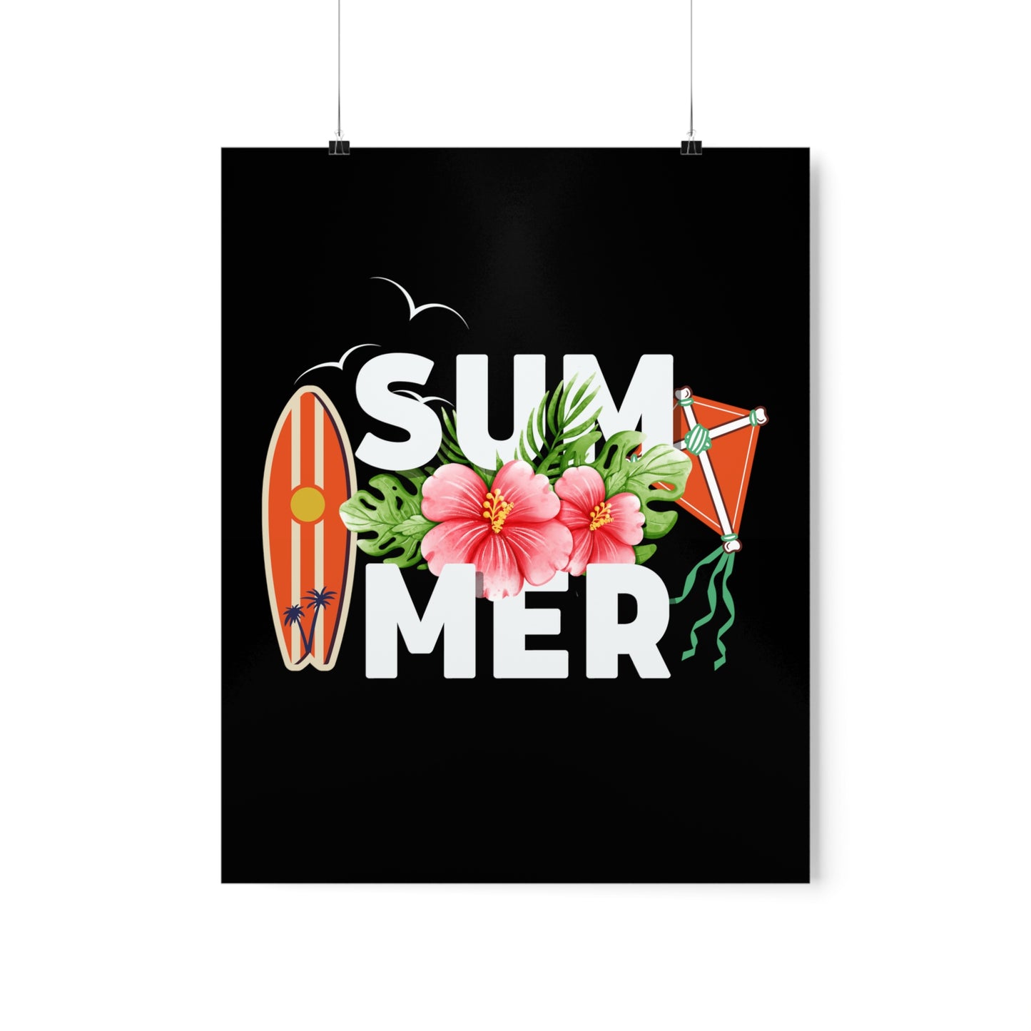 Summer Surfboard and Kite 2 Premium Matte Poster