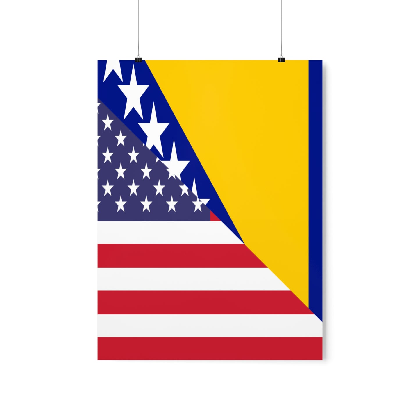 Bosnia Herzegovina American Flag Premium Matte Poster