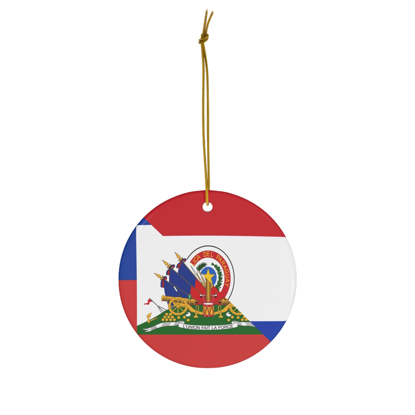 Haitian Paraguayan Flag | Haiti Paraguay Ceramic Ornament | Christmas Tree Ornaments