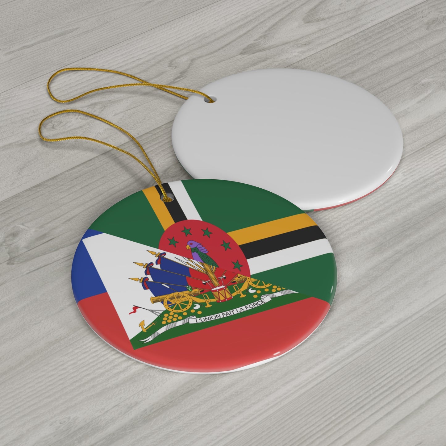 Dominica Haiti Flag Dominican Haitian Ceramic Ornament | Christmas Tree Ornaments