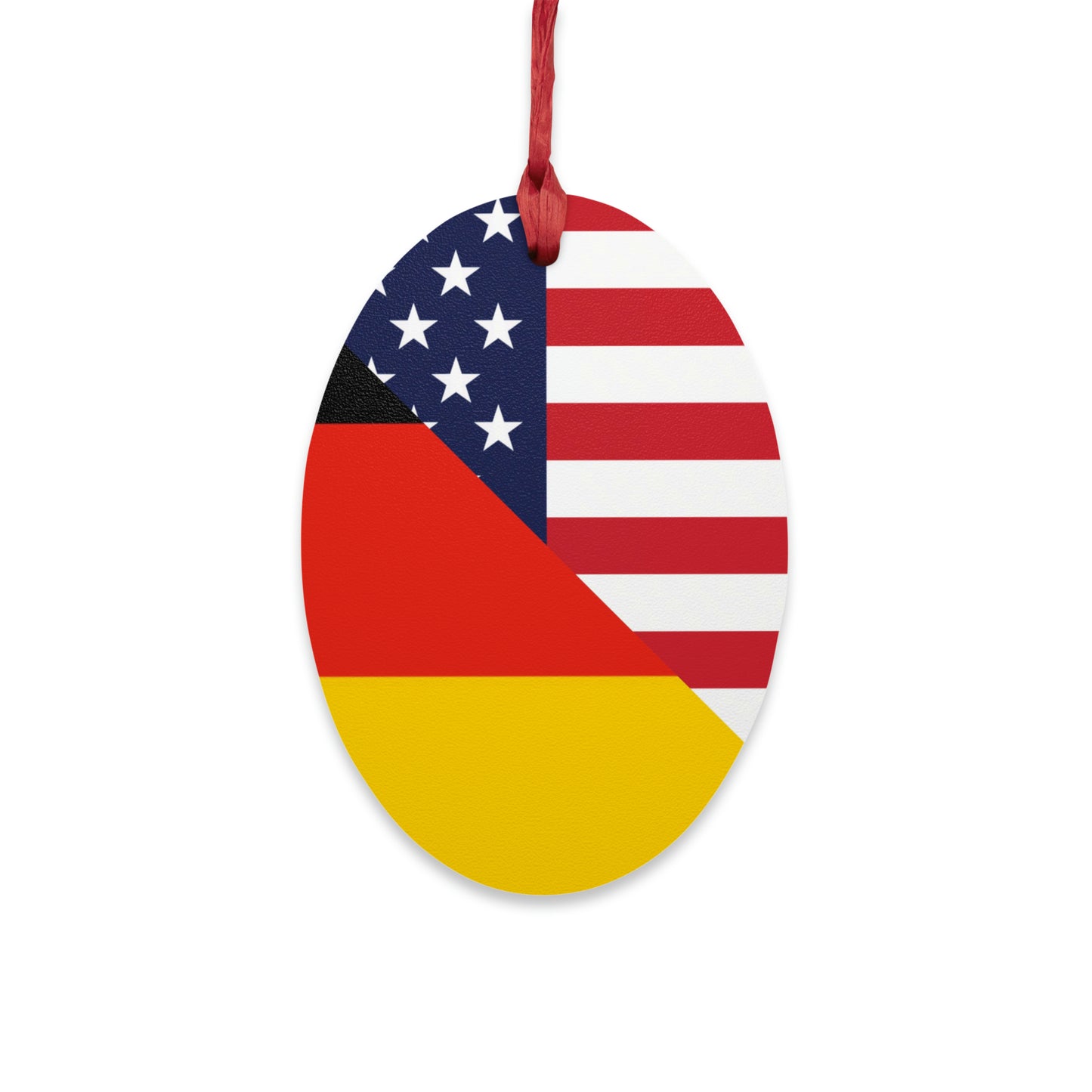 German American Flag Germany USA Wooden Ornament