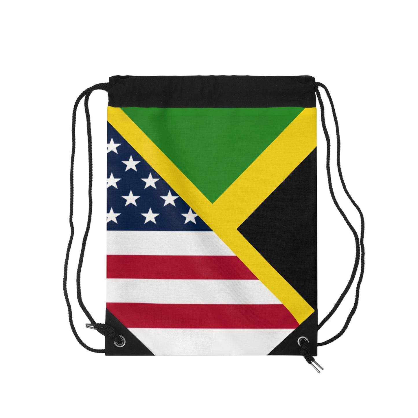 Jamaican American Flag Jamaica USA Drawstring Bag