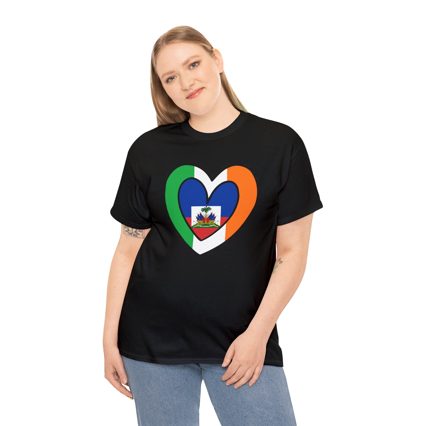 Haitian Irish Flag Heart Half Haiti Ireland T-Shirt | Unisex Tee Shirt