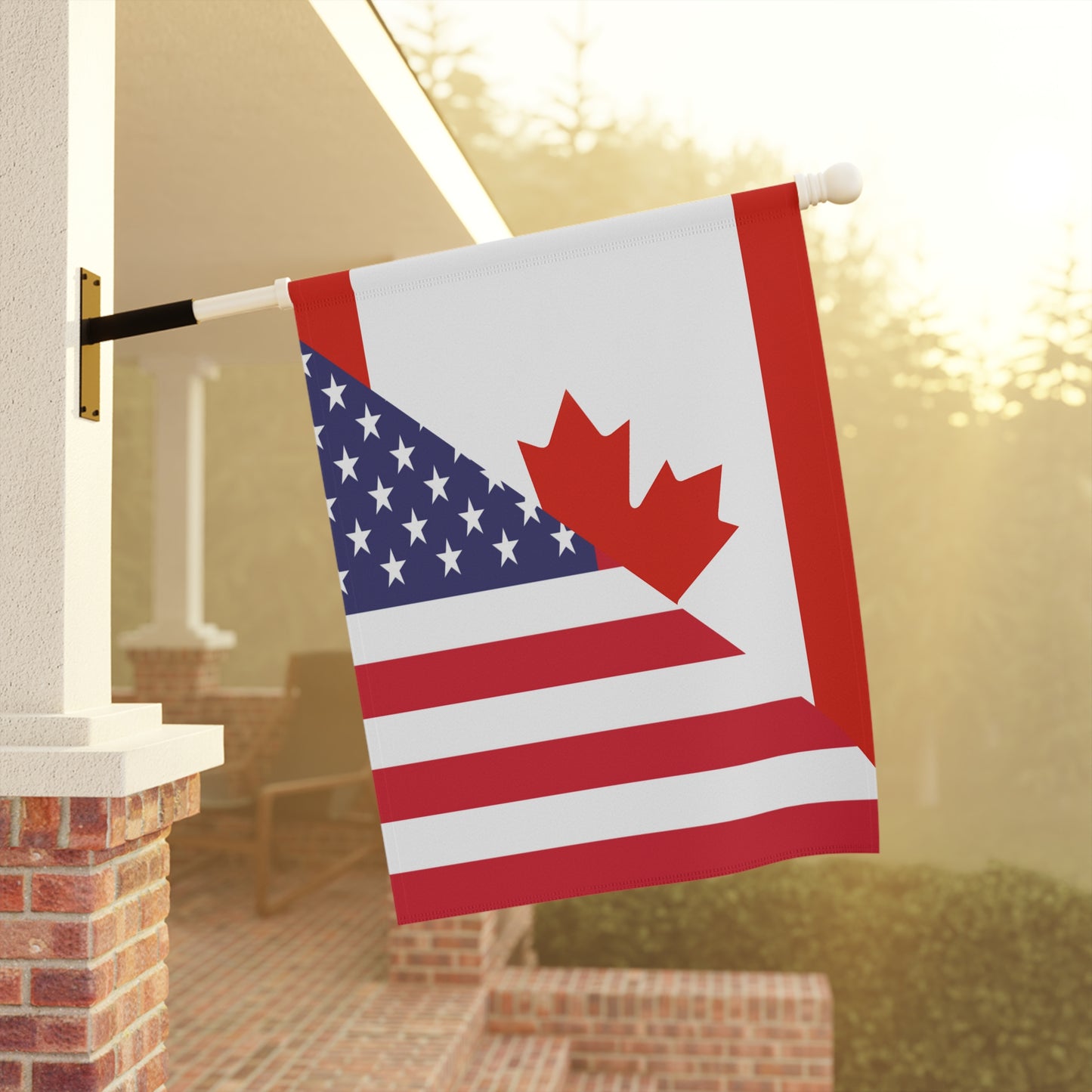 Canadian American Flag Canada USA Garden & House Banner