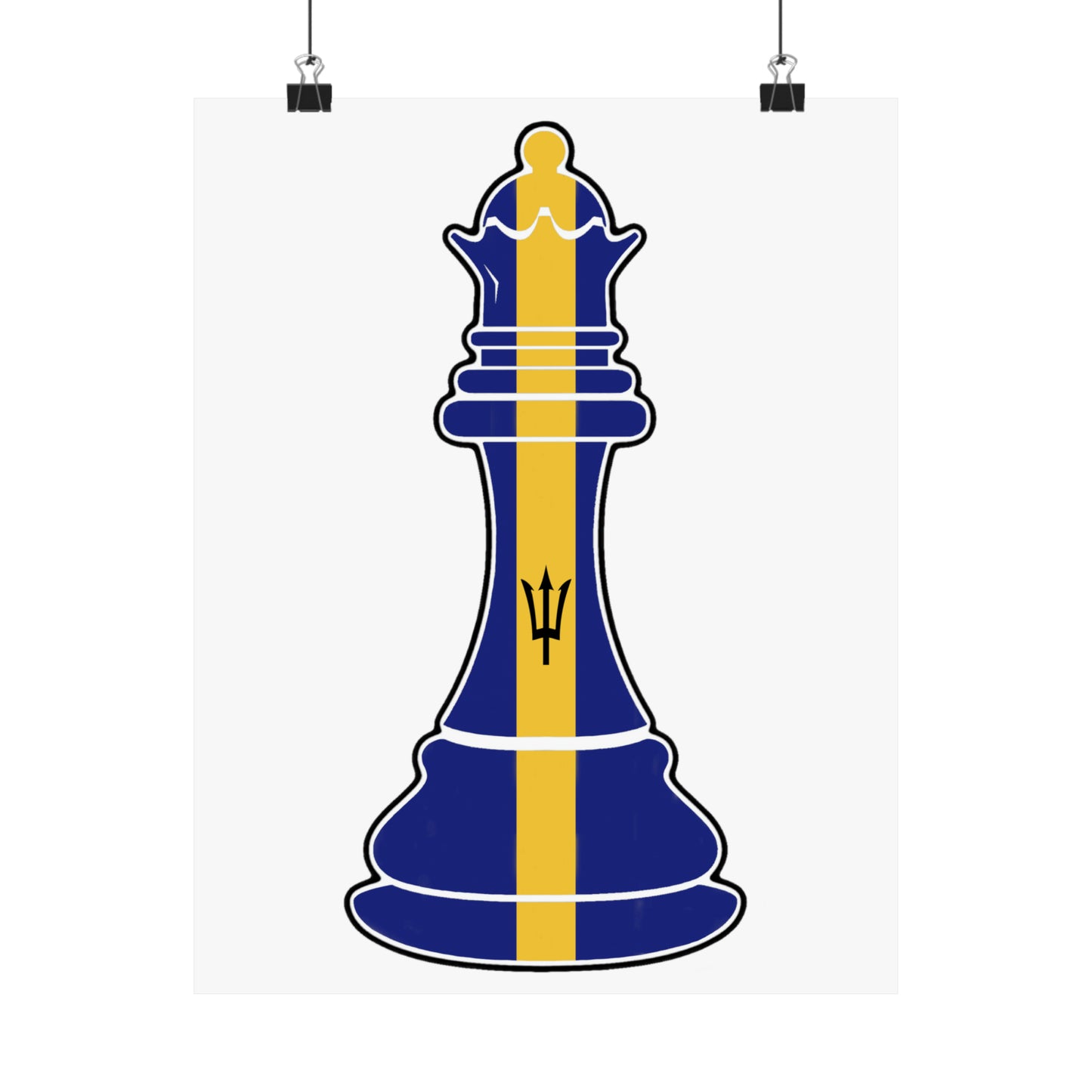 Bajan Queen Flag Chess Piece Barbados Premium Matte Poster