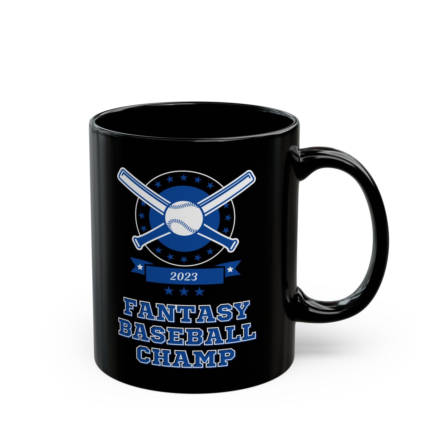 Fantasy Baseball 2023 Champion Fantasy League Champ Black Mug (11oz, 15oz)