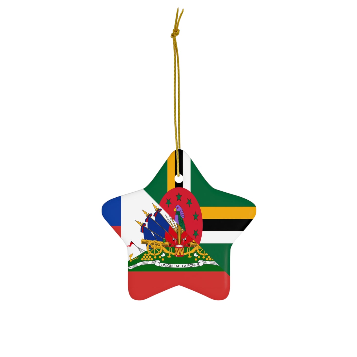 Dominica Haiti Flag Dominican Haitian Ceramic Ornament | Christmas Tree Ornaments