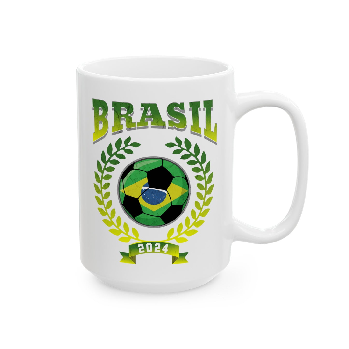 Brasil 2024 Soccer Football Championship Games Brazil Team Ceramic Mug 11oz, 15oz Cup