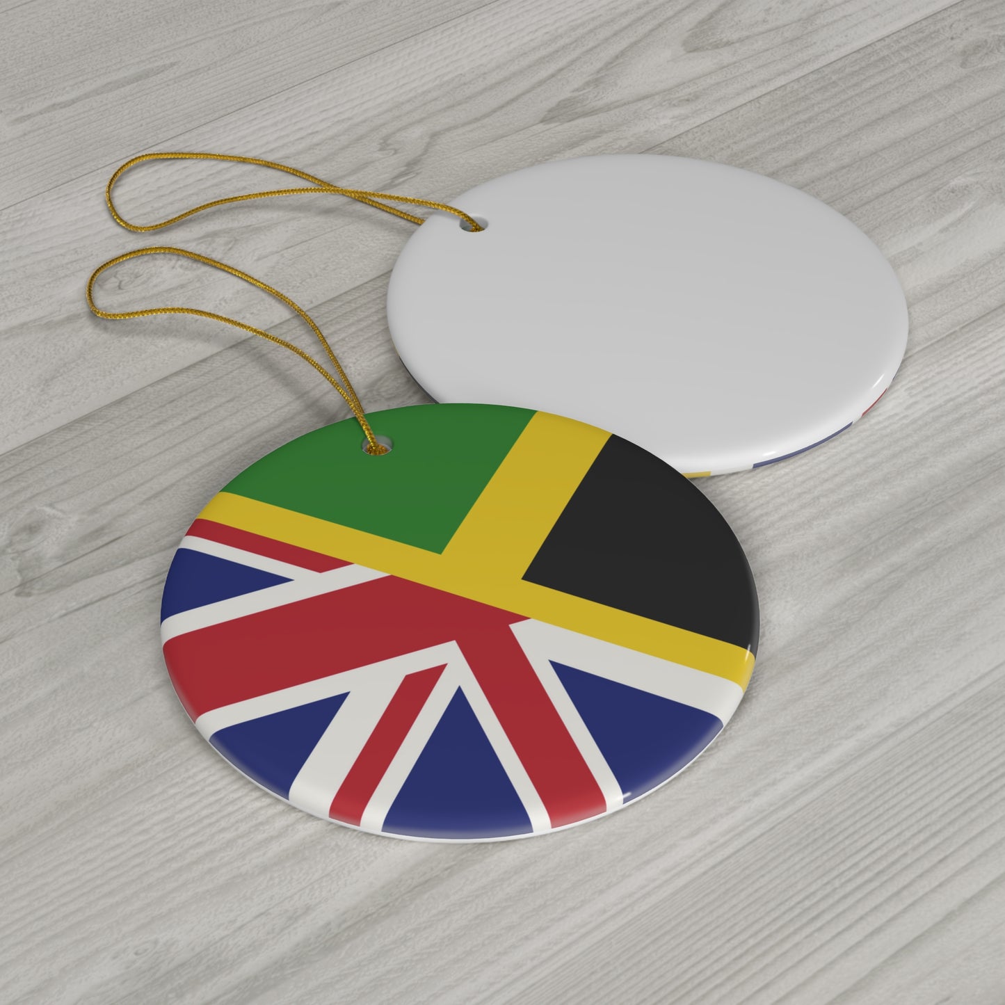 English Jamaican Flag | Half Jamaica England Flag Ceramic Ornament | Christmas Tree Ornaments