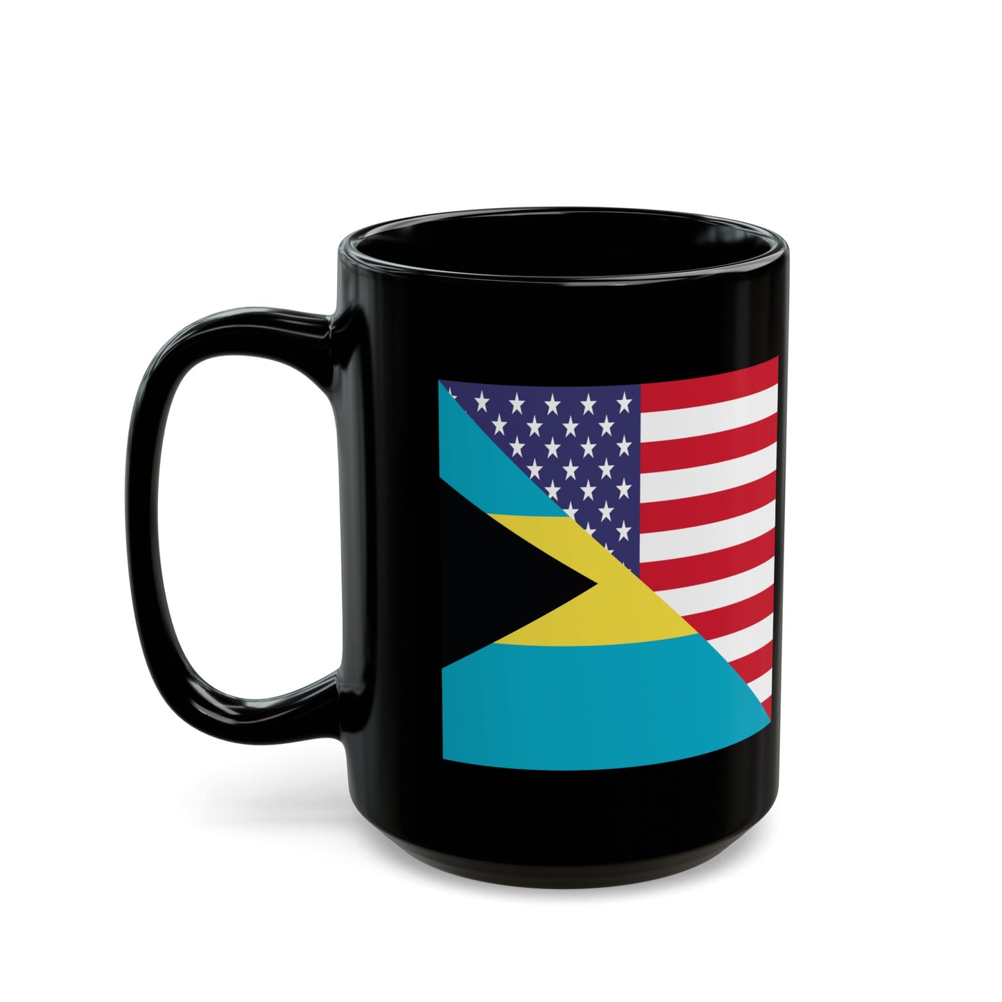 Bahamas American Flag Bahamian USA Black Mug (11oz, 15oz)